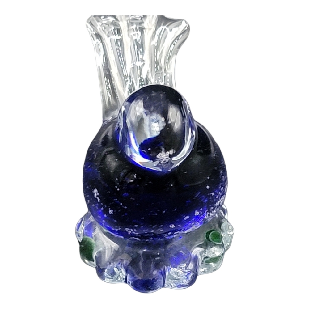 Vintage Snowflakes Blown Glass Bluebird